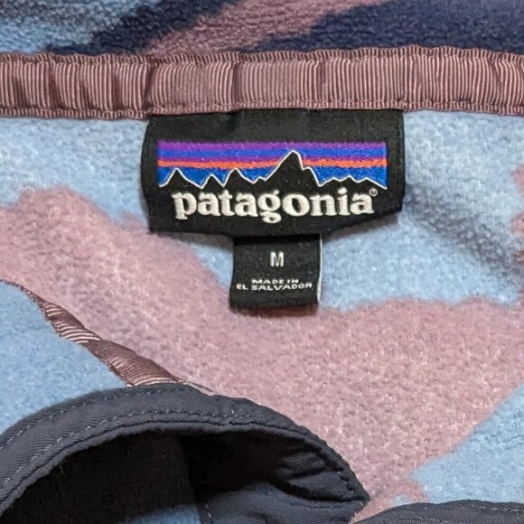 Patagonia Micro D Snap T Pullover Fleece Blue Camo Purple Medium - Picture 4 of 7